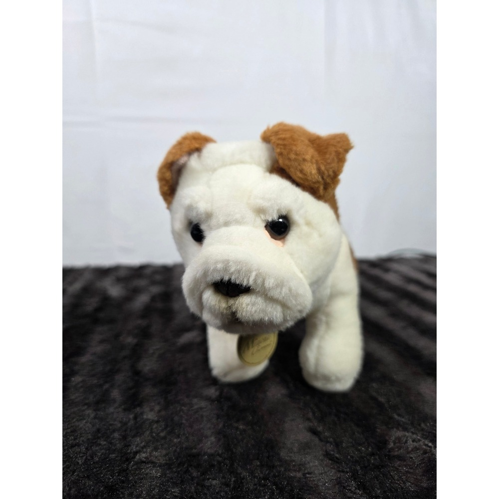 Aurora Miyoni English Bulldog Plush Stuffed Animal Brown White Realistic Dog